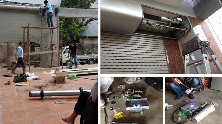 Sửa điều khiển cửa cuốn từ xa bị hỏng, cửa tự chạy và chập pin tại Vinh
